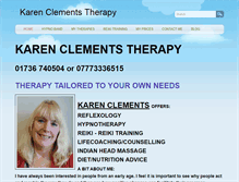 Tablet Screenshot of karenclementstherapy.co.uk